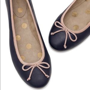 Boden NIB leather navy ballet flats 10.5